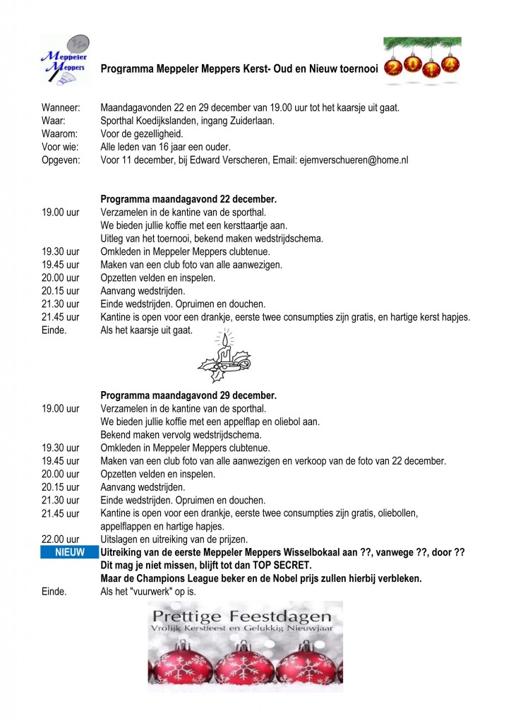 2014-09-01 Seizoen 2014-2015 Diversen